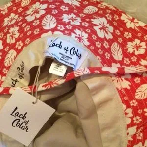 One left ! Small Rare Lackof Color hibiscus ? bucket hat NEW! Rare Lack of Color hibiscus cotton bucket hat | eBay main image 3